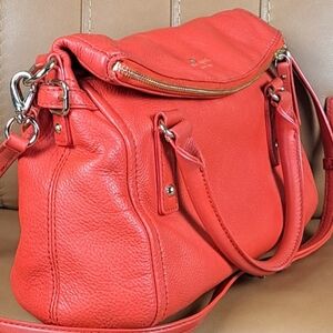 Kate Spade Cobble Hill Leslie Satchel Red Pebbled Leather Crossbody Bag